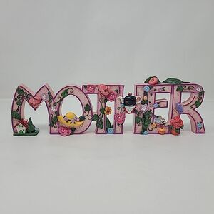 Mary Engelbreit Words to Live by MOTHER Letters Sign Shelf Decor 11.5" 2000